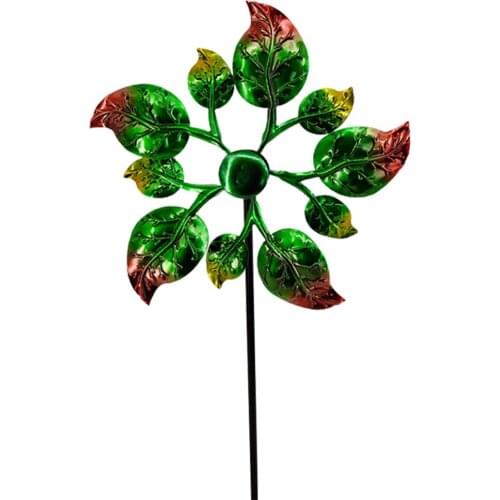 Pinwheel Rotating Windmill Revolving Car Garden Decoration Rainbow Windmills DIY Handmade Multi Color Iron Waterproof Wreath