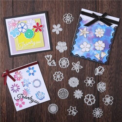 YaMinSanNiO 18pcs flower Metal Cutting Dies Embossing for craft dies Scrapbooking Album card making Die Cut Stencil Decoration