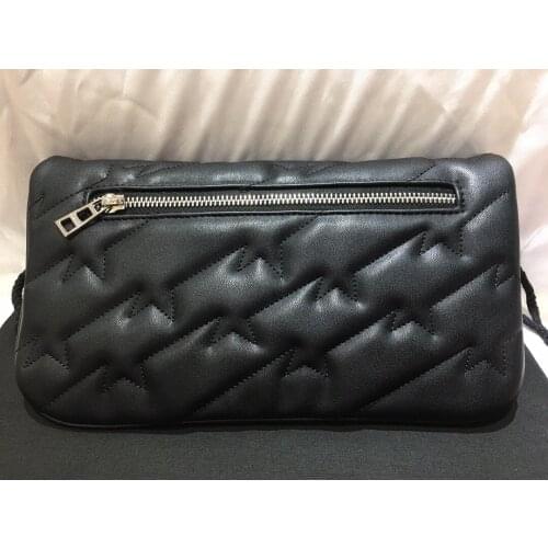 Womens Black Messenger Bag Chain Wings Decoration Shoulder Bag 2021 New