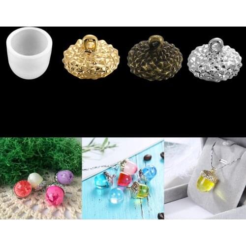 1 Set Acorn Shape Resin Silicone Molds Originality Necklace Pendants Cap Holder for DIY Crafts UV Epoxy Mold Jewelry Making Tool