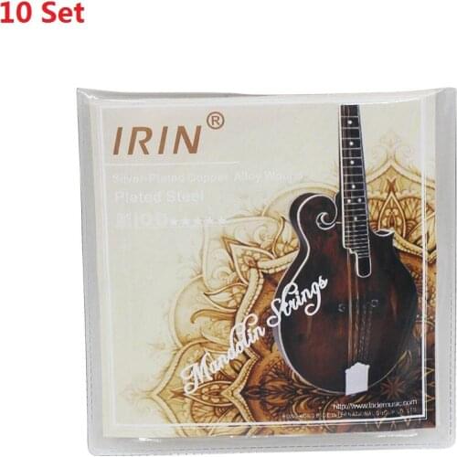 10 Set IRIN 8 Pcs M100 Mandolin String Set Silver-plated G D A E Mandolin Accessories