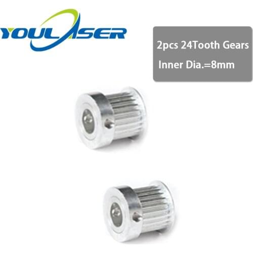 2Pcs 24tooth Gear Side Fixture 8mm Inner Diameter for Co2 Laser Engraving Cutting Machine