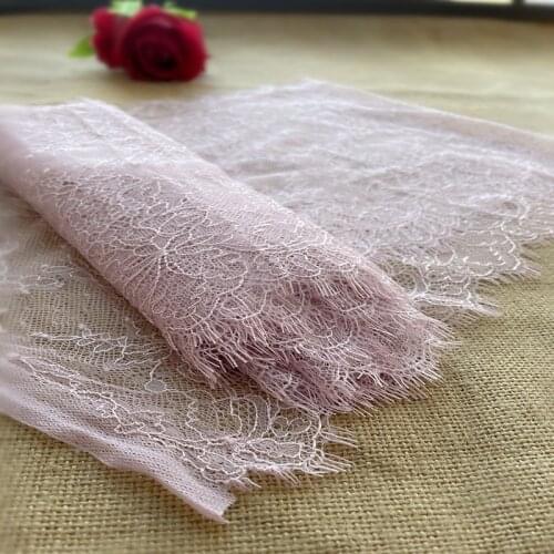 18cm Wide 2pcs/lot 1pcs=1.7meter Eyelash Lace Trim Pleated Lace Light Purple Accessories X903
