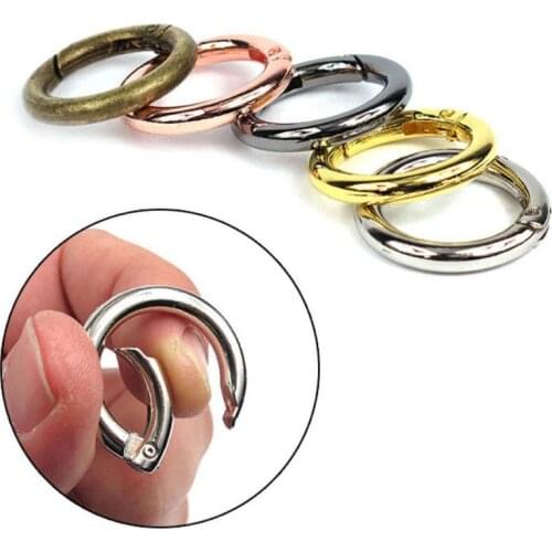 5Pcs Round Carabiner Stainless Steel Tactical Multi Function Multi Tool Locking Circle Carabiners Climbing EDC Keychain Key Ring