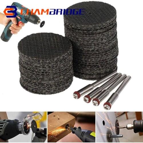 60Pcs Resin Fiber Cutting Disc 32mm Cut Off Wheels Abrasive Cutting Tool Disc with 4 Mandrels For Dremel Grinder Rotary Tools