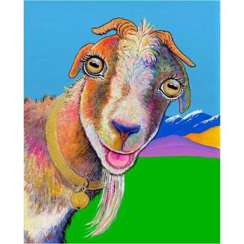 New 5D DIY Full Round/Square Diamond Painting "Cartoon Goat" 3D Embroidery Cross Stitch Rhinestone Mosaic Home Decor Gift Yc350
