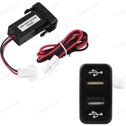 For T/OYOTA V/IGO Car Dual USB Socket 5V 2.1A Cell Phone Charger adapter High-Quality