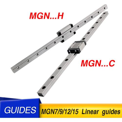 3D Printer MGN7 MGN12 MGN15 MGN9 linear guide L 100-1200mm miniature linear rail +1PCS MGN Linear slider