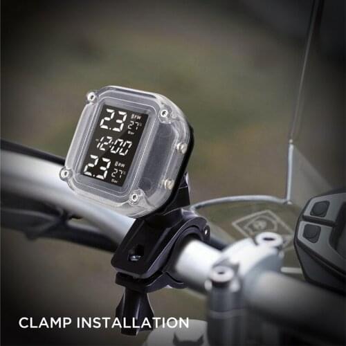 Wireless Motorcycle TPMS Tire Pressure with Temperature Display Motorcycle Tire Pressure Monitoring TP999