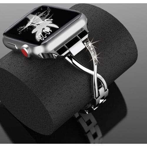 Bling X-Link Strap For Apple Watch Series 6 SE Band 44mm 40mm iWatch 5 4 Stainless Steel Bracelet For Apple Watch 42mm 38mm Band