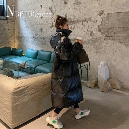 Black Beige Blue Colors Hooded Women Parkas Long Style Female Jacket