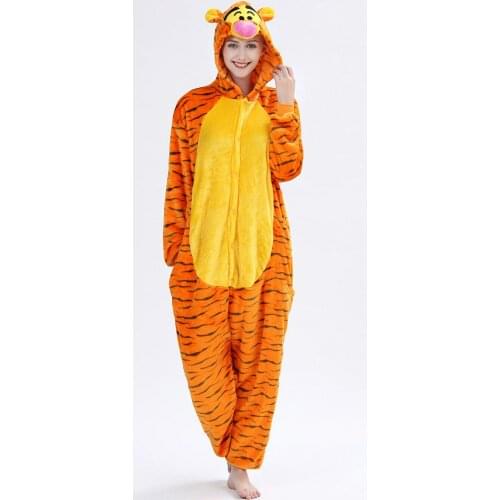 Kids Adults Hoodie Tiger Totoro Onesies Women Children Animal Pajamas Fancy Soft Anime Sleepwear Boy Girls Winter Jumpsuit