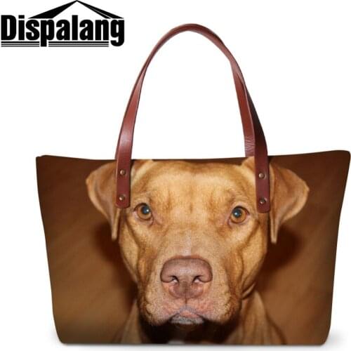 Dispalang Pit Bull Dog Shoulder Handbag Women Large Capacity Animal Print Tote Bag Ladies Cute Shopping Bag Beach Bag for Girls