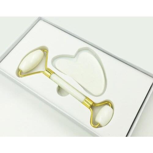 Dual Sided Jade Roller Massager Guasha Tool Kit Firming Skin Care