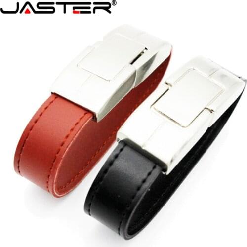 JASTER Fashion creativity metal USB flash drive,Leather & metal keyring USB 2.0 32gb 16gb 8gb 64gb Memory stick full capacity