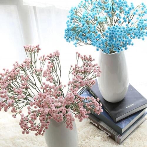 Gypsophila Artificial Little Yellow Flower Fake Plastic Romantic Wedding Decoration Birthday DIY High Quality Party Home Decor