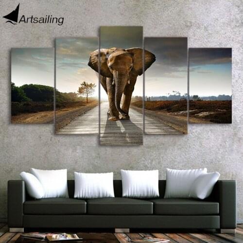 HD Printed Africa Elephants Landscape Group Painting room decor print poster picture canvas Free shipping/ny-016