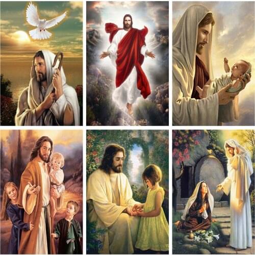 HUACAN 5d Diamond Painting New Arrivals Jesus Diamond Embroidery Cross Stitch Religion Handmade Gift Decortion