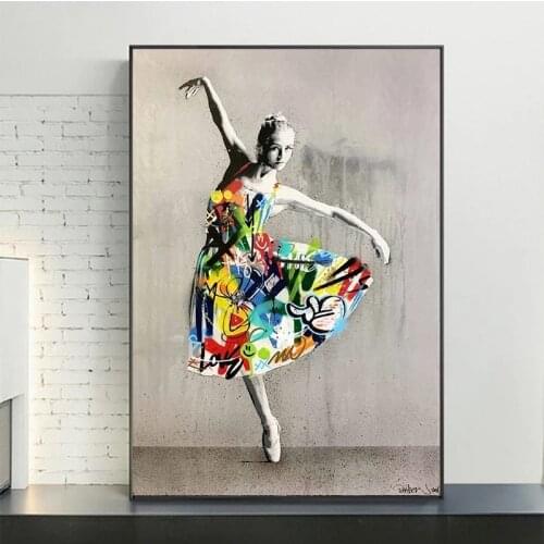 Beautiful Girl Dancing Elegant Ballet Canvas Painting Poster and Print Wall Art Modern Picture for Living Room Home Decor Cuadro