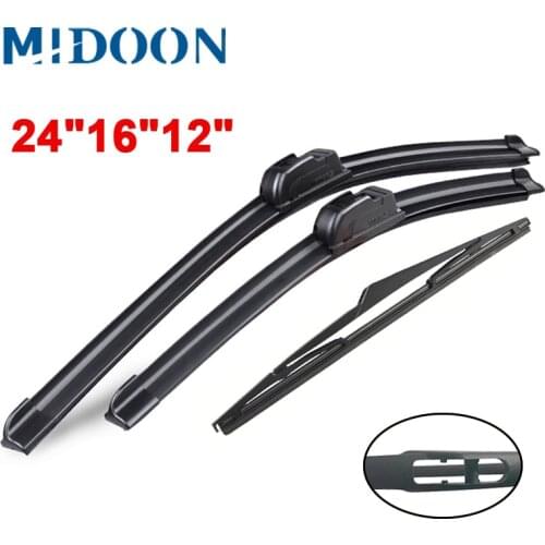 MIDOONWiper Front Rear Wiper Blades Set Kit For Hyundai Tucson MK2 ix35 2010-2015 Windshield Windscreen Rear Window 24"16"12"