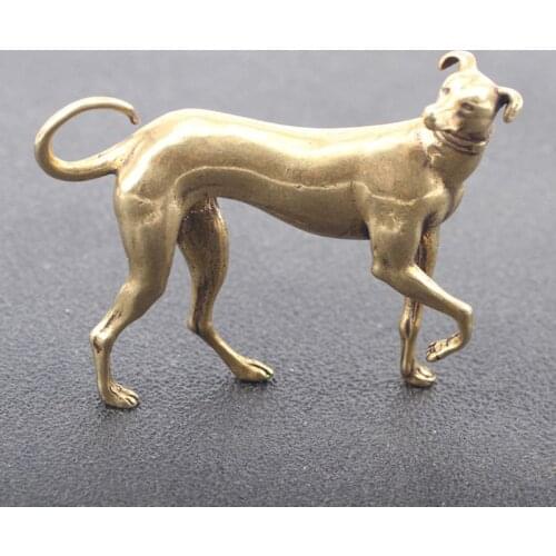 Copper Chinese Zodiac Animal Dog Statue Small Decorations Solid Brass Cute Lucky Dogs Miniature Figurine Office Desktop Ornament