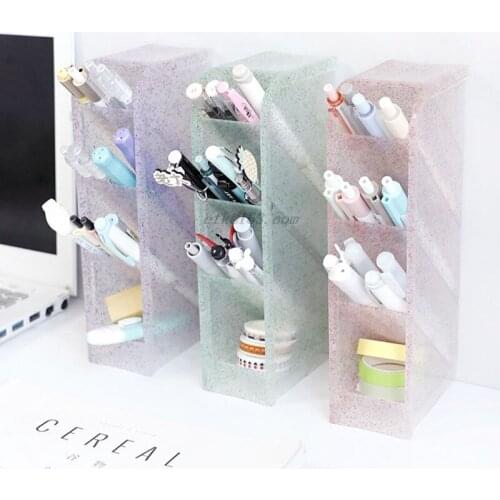 Multi-function 4 Grid Desktop Pen Holder Office School Storage Case Box Desktop Pens Pencil Organizer