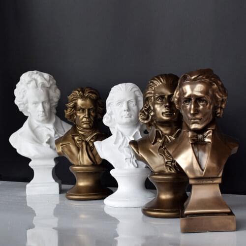 Musicians Mozart Beethoven Chopin portrait sculpture piano ornaments classroom teaching AIDS decoration merry christmas home