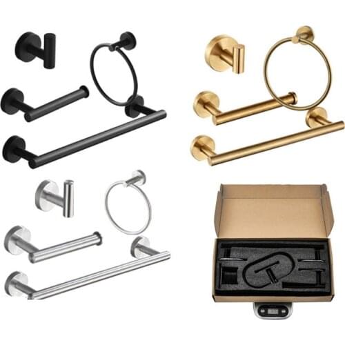 Bathroom Hardware Set Towel Bar Towel Ring Toilet Paper Holder Robe Hook Bathroom Accessories
