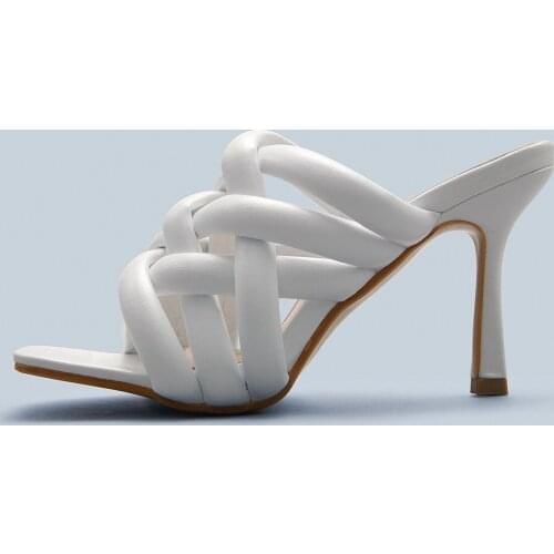 European and American New Fashion Woven Hollow Roman High Heel Sandals Plus Size Womens Shoes