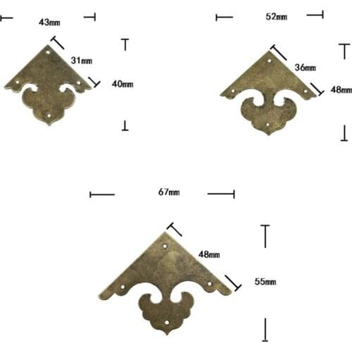 Bulk Brass Filigree Triangle Coner Cabochon,Ancient Bronze Corner,Flatback Embellishments Scrapbooking,Wooden Box Decor,50Pcs