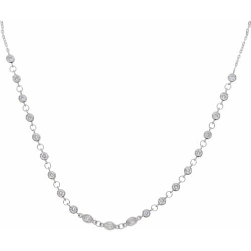 2019 wedding engagement choker necklace clear sparking bling cz tennis chain 925 sterling silver fine jewelry bridal gift