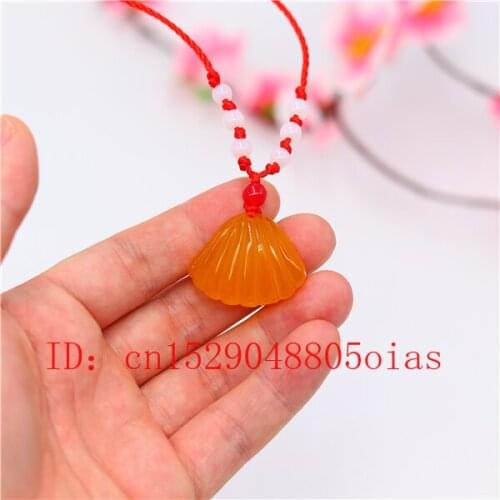 Agate Jade Stone Shell Pendant Necklace Jadeite Jewelry Charm Amulet Carved Fashion Natural Chinese Gifts for Women Men