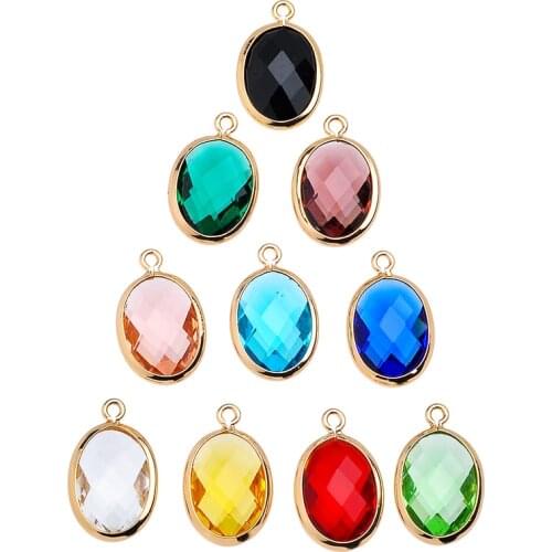 Peixin 6Pcs Luxury Colorful Crystal Pendant For Womens Earrings Necklace DIY Jewelry Making Accessories Multicolor Glass Charm