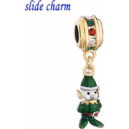 Slide charm Free shipping Europe and the new listing Green Dwarf religious amulet charm pendant beads fit Pandora bracelet