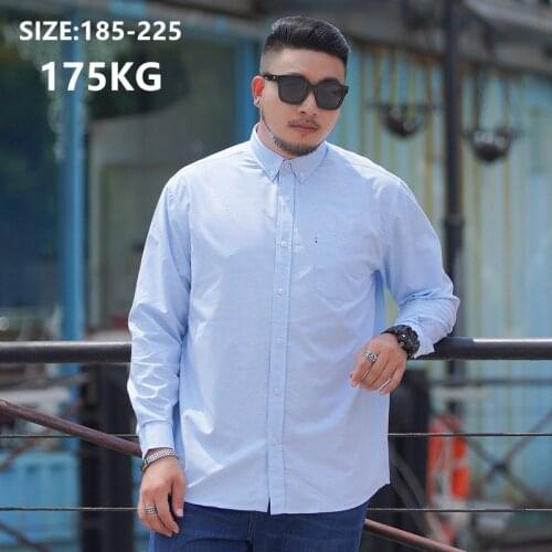 Plus Size 10XL Mens Long Sleeve Shirts Casual Non-ironing Business Office Loose 7XL 8XL Formal Blouse Man Pink Blue Grey Shirt