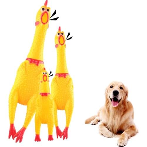 Screaming Yellow Rubber Chicken Funny Pet Toys Dogs Molar Chew Toys Yellow Rubber Chicken Screaming Shrilling Chicken Pet Gift
