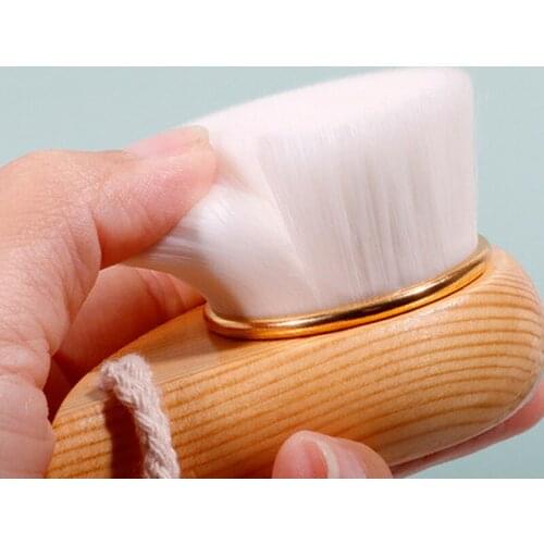 Wood Handle Facial Cleansing Brush Manual Soft Face Massager Skin Pore Clean Brush Face Care Face Brush Cleansing Beauty Tools