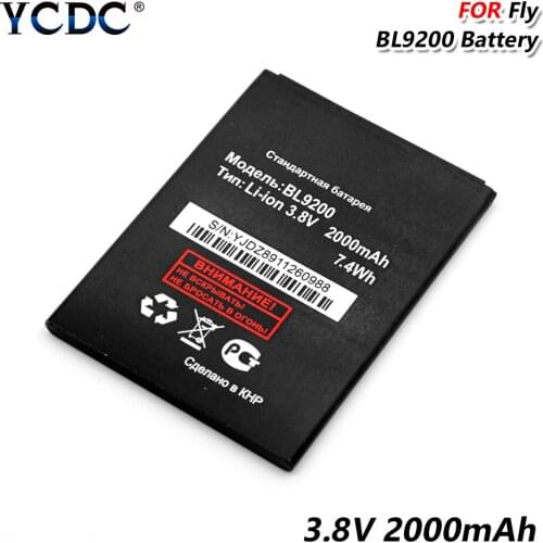 YCDC 3.8V 2000mAh BL 9200 BL9200 Phone Battery Replacement For FLY FS504 Cirrus 2 FS514 Cirrus 8 3.8 Li-ion battery Rechargeable