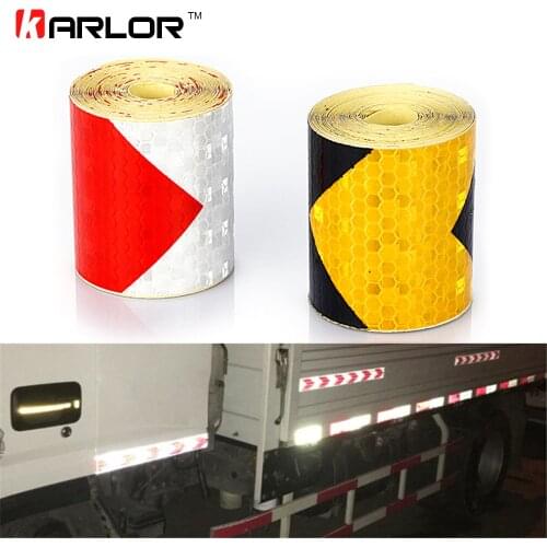 5cmx300cm Arrow Reflective Tape Safety Caution Warning Reflective Adhesive Tape Sticker For Truck Motorcycle Bicycle Car Styling