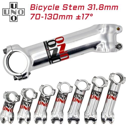 UNO mtb Stem 17degree Silver Road Bike Stem Bicycle Accessories Handlebar Stem 31.8 70-130mm Spare Parts for the Bike mtb Parts