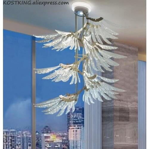 Angel wings shape chandelier window living room dining room bedroom villa post modern minimalist chandelier