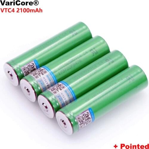 VariCore New 3.6V 18650 US18650VTC4 2100mAh VTC4 20A 30A Discharge Rechargeable battery + Pointed