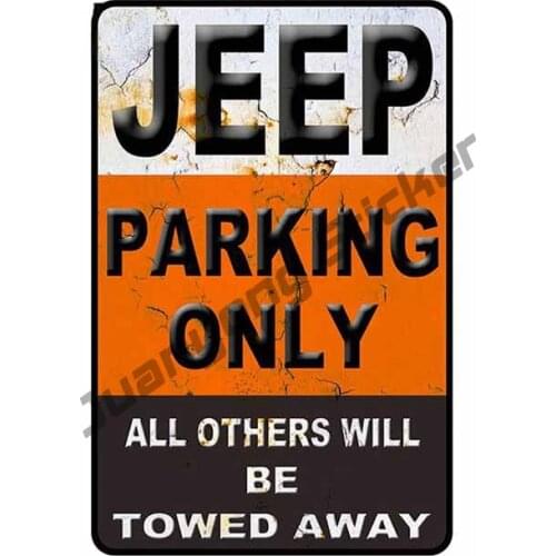 Jeep Parking Only Metal Sign Vinyl Car Stickers for GTR EVO SX Bumper Window Waterproof Decals Scratch-Proof Exterior PVC13x9cm