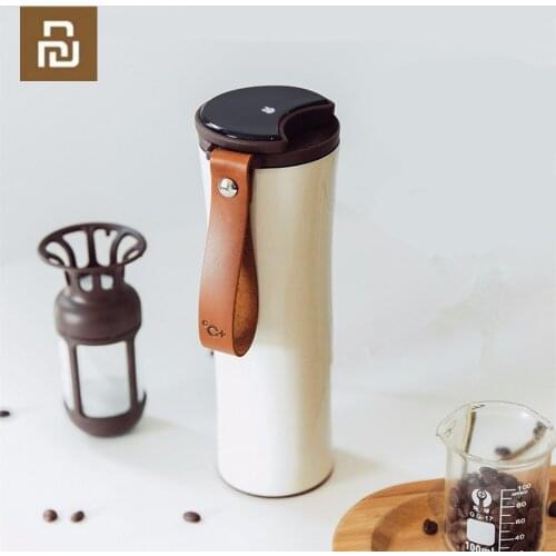 Youpin Kiss Kiss Fish Slim Smart Cup/Coffer filter 430ml OLED Temperature Screen Stainless Steel Hot Water Cup with Coffee