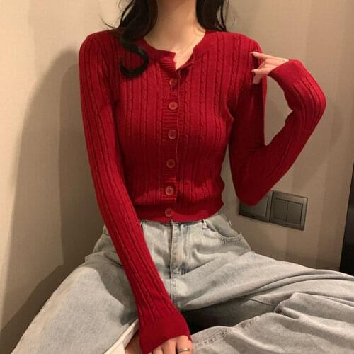 Woman Sweaters Cardigan Autumn Winter Knitting Cardigan Long Sleeve Womens Short Outer Wear Top Sueters De Mujer