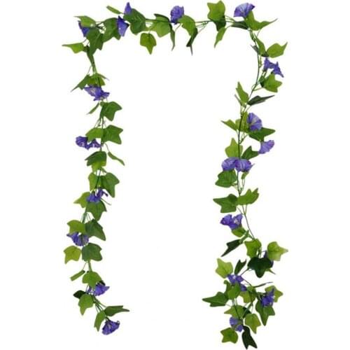 1Pc 220cm Artificial Vine Hanging Flowers Fake Plants Thick Eco-friendly Faux Silk Flower for Home Fake Green Leaf