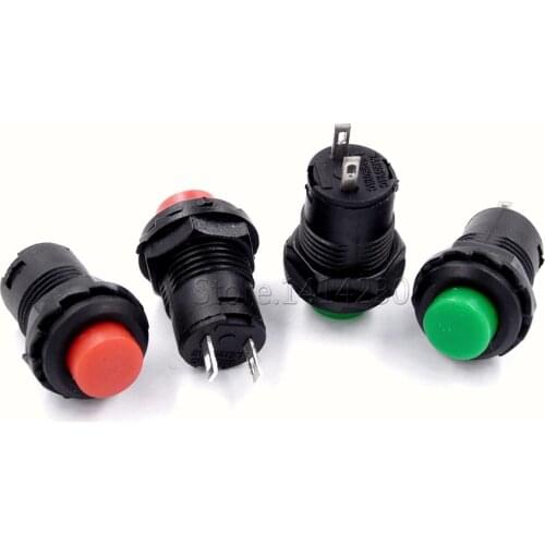 10Pcs 12mm Momentary Push Button Switch Switch 3A 125VAC 1.5A 250VAC Self Return Momentary No Lock Red Green Reset Button Switch