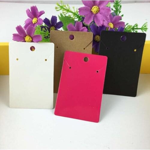 100pcs/lot Kraft Necklace Paper Card Handmade Jewelry Pendant Display Card 7.5x5cm Jewelry Packaging Paper Cards