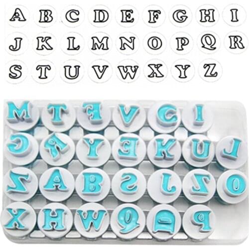 26PCS Upper&Lowercase Alphabet & 10pcs Letters Cookie Cutter Plastic Letters Fondant Cutter Baking Mold Cake Decorating Tools