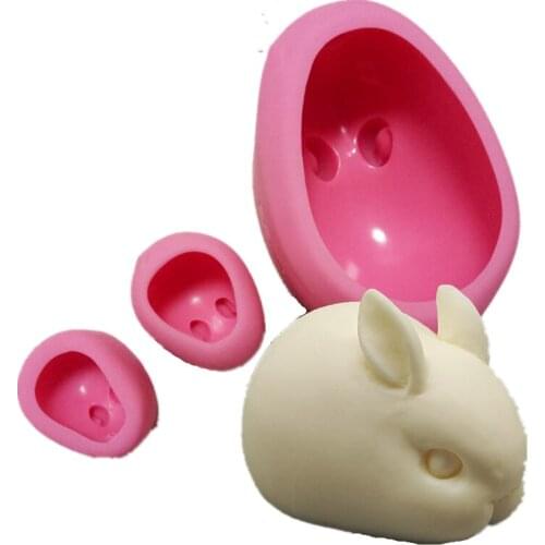 3 Size Cartoon Easter Bunny Soap Silicone Molds Rabbit Mousse Ice Cream Chocolate Candy Mold Fondant Cake Decorating Tools H766